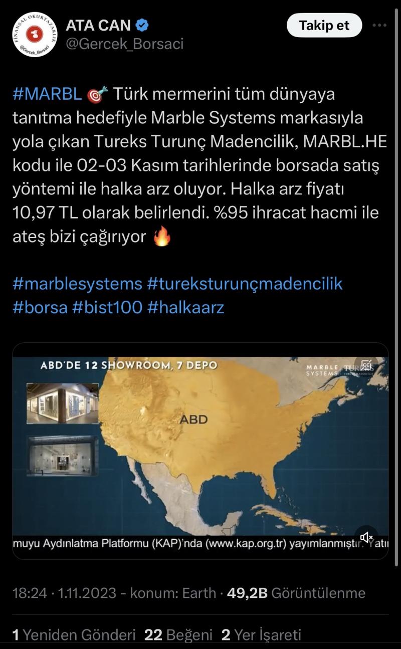 Tureks - Halka Arz
